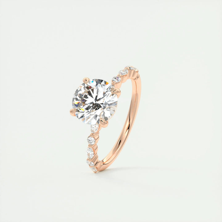 2ct Round F- VS1 Lab Grown Diamond Pave Engagement Ring