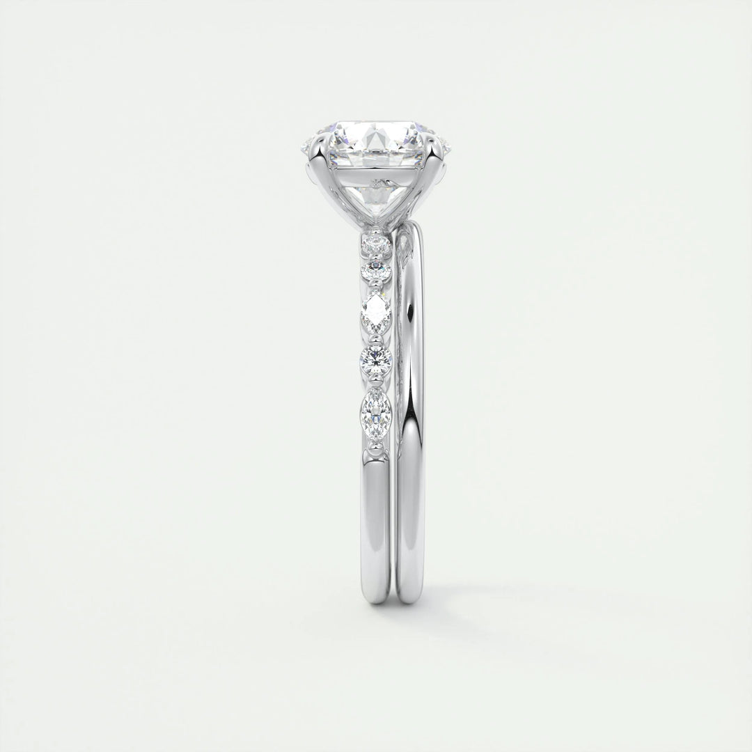 2ct Round F- VS1 Lab Grown Diamond Pave Engagement Ring