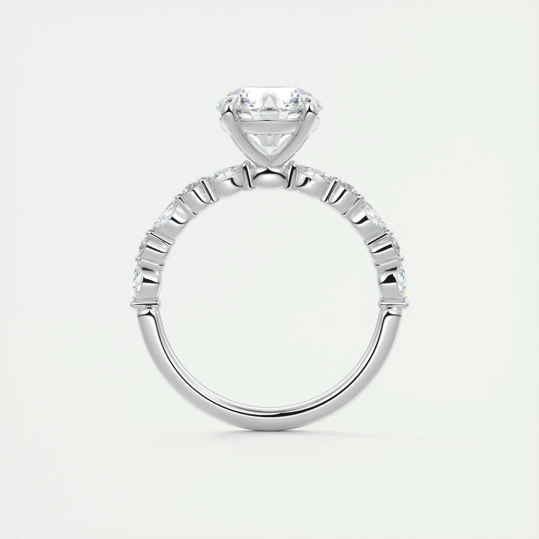 2ct Round F- VS1 Lab Grown Diamond Pave Engagement Ring