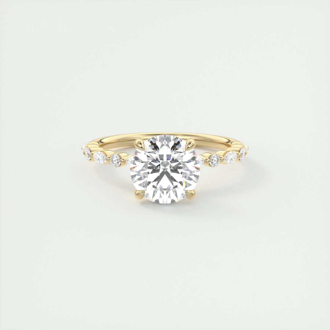 2ct Round F- VS1 Lab Grown Diamond Pave Engagement Ring