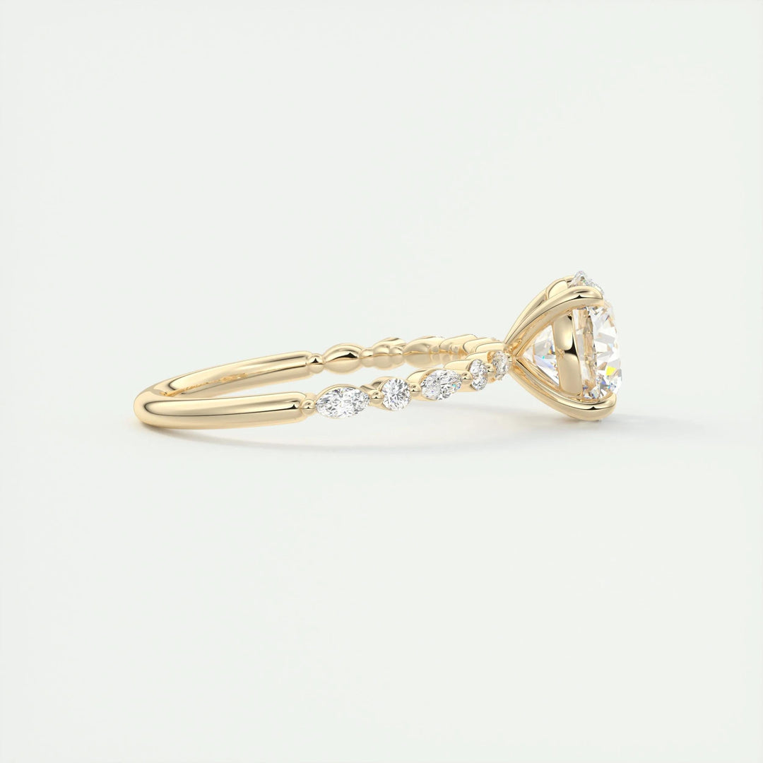 2ct Round F- VS1 Lab Grown Diamond Pave Engagement Ring