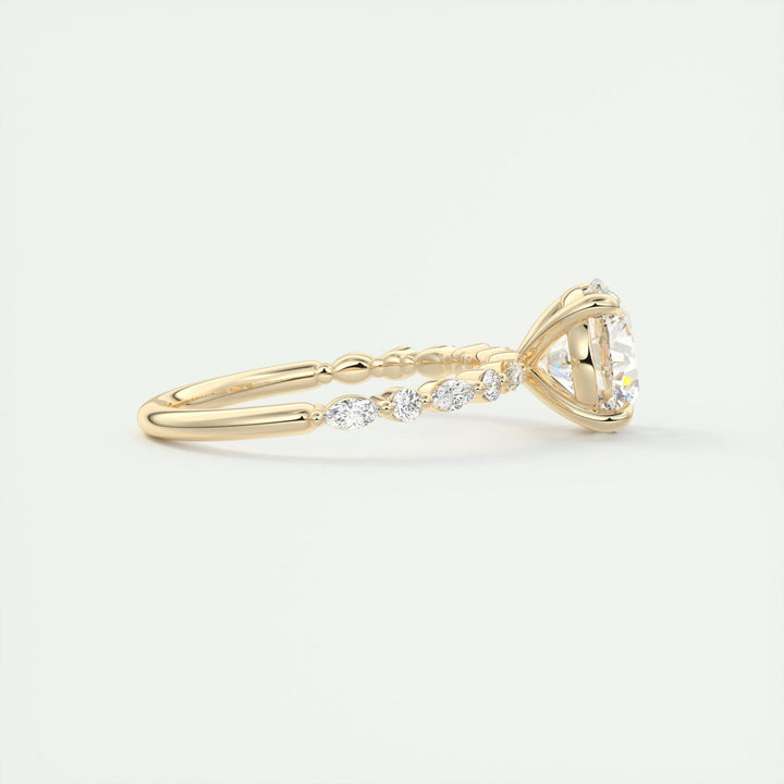 2ct Round F- VS1 Lab Grown Diamond Pave Engagement Ring
