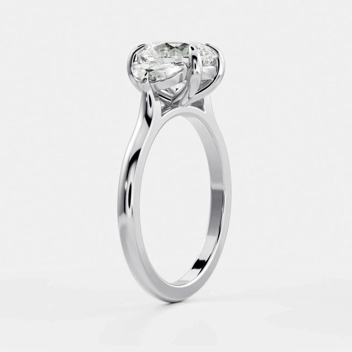 modern oval three stone engagement ring IGI certified lab diamond USA
