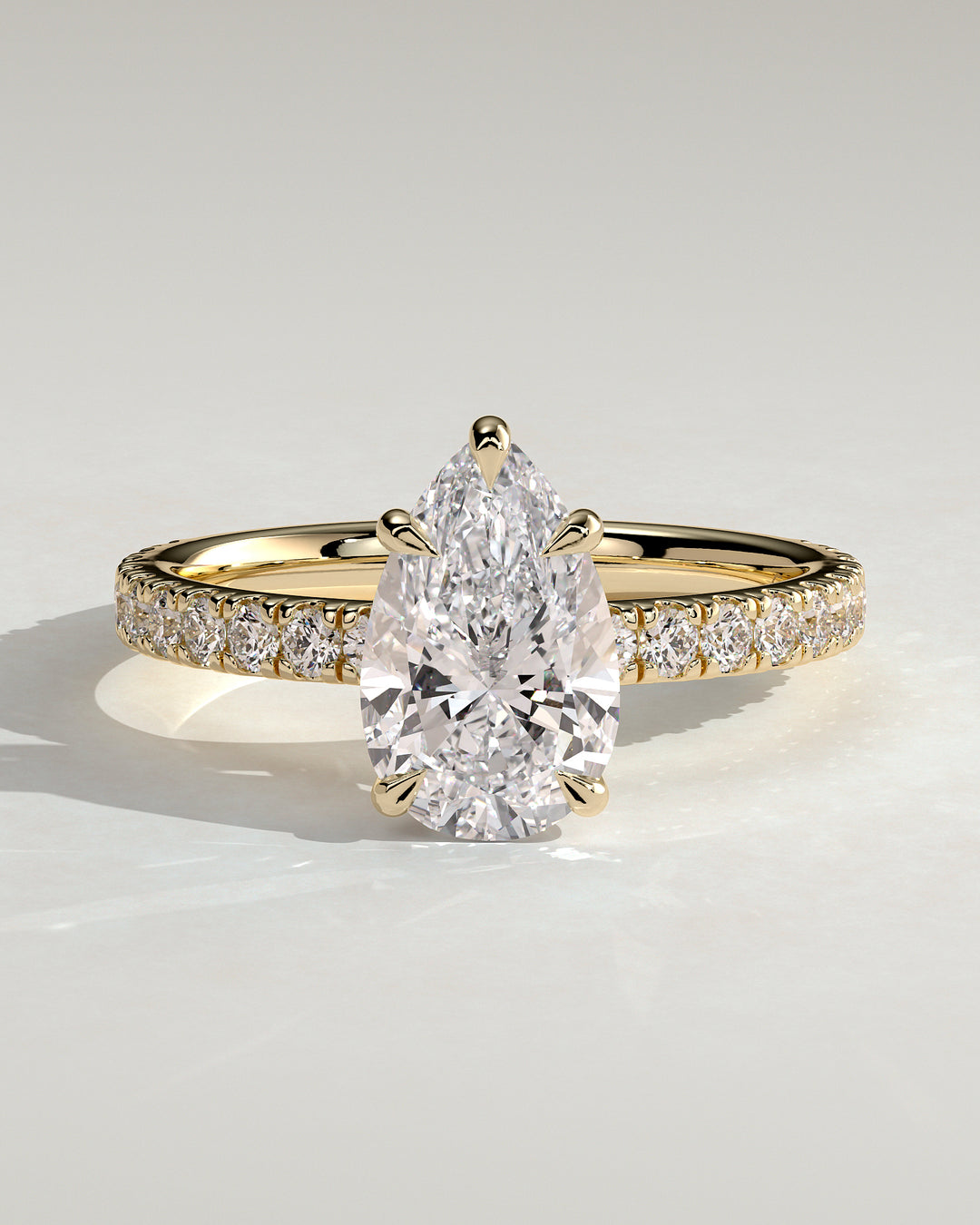 2ct Pear E/VS1 IGI Certified Lab Grown Diamond Pave Engagement Ring