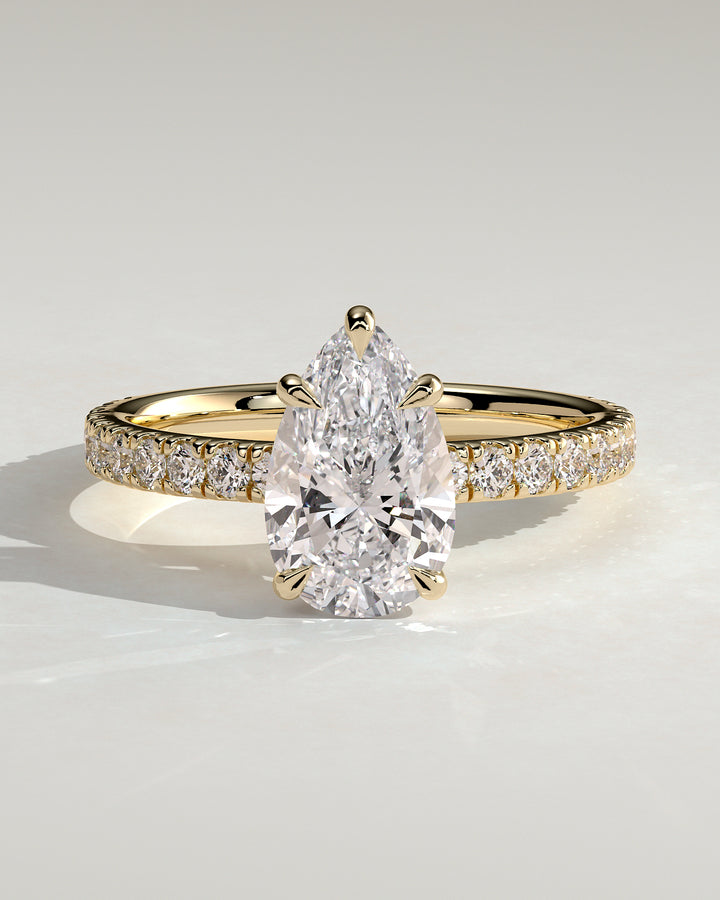 2ct Pear E/VS1 IGI Certified Lab Grown Diamond Pave Engagement Ring
