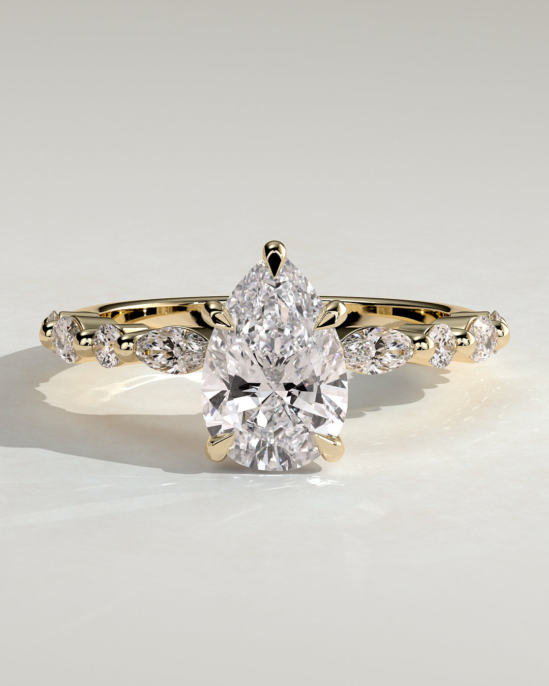 2ct Pear E/VS2 IGI Certified Lab Grown Diamond Pave Engagement Ring
