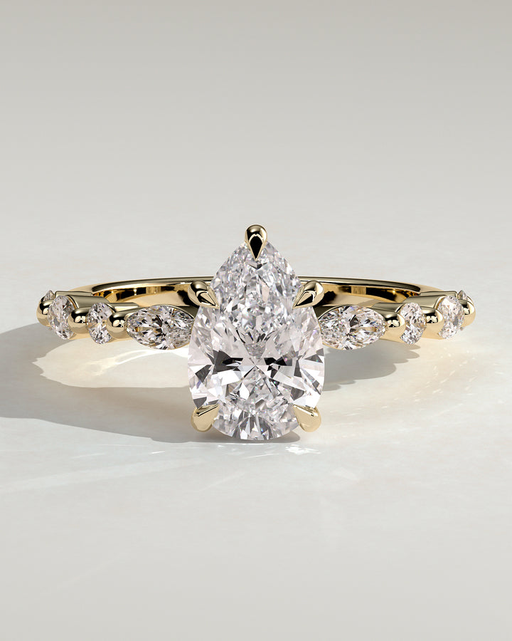 2ct Pear E/VS2 IGI Certified Lab Grown Diamond Pave Engagement Ring