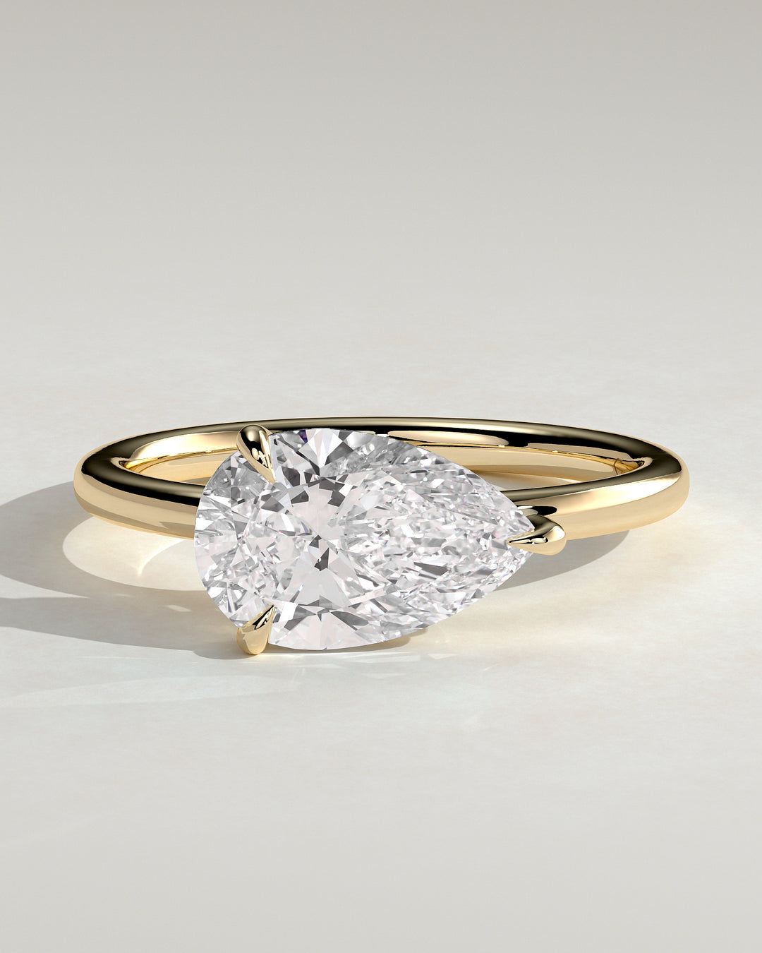 2ct Pear East West IGI Certified Lab grown Diamond  Solitaire Engagement Ring
