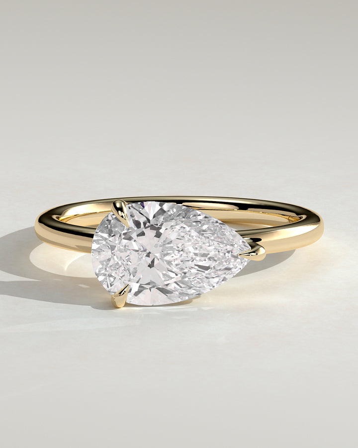 2ct Pear East West IGI Certified Lab grown Diamond  Solitaire Engagement Ring