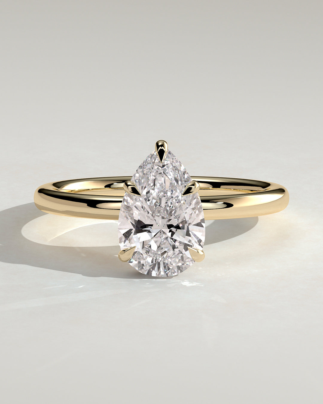 2ct Pear Hidden Halo IGI Certified CVD Diamond Solitaire Engagement Ring