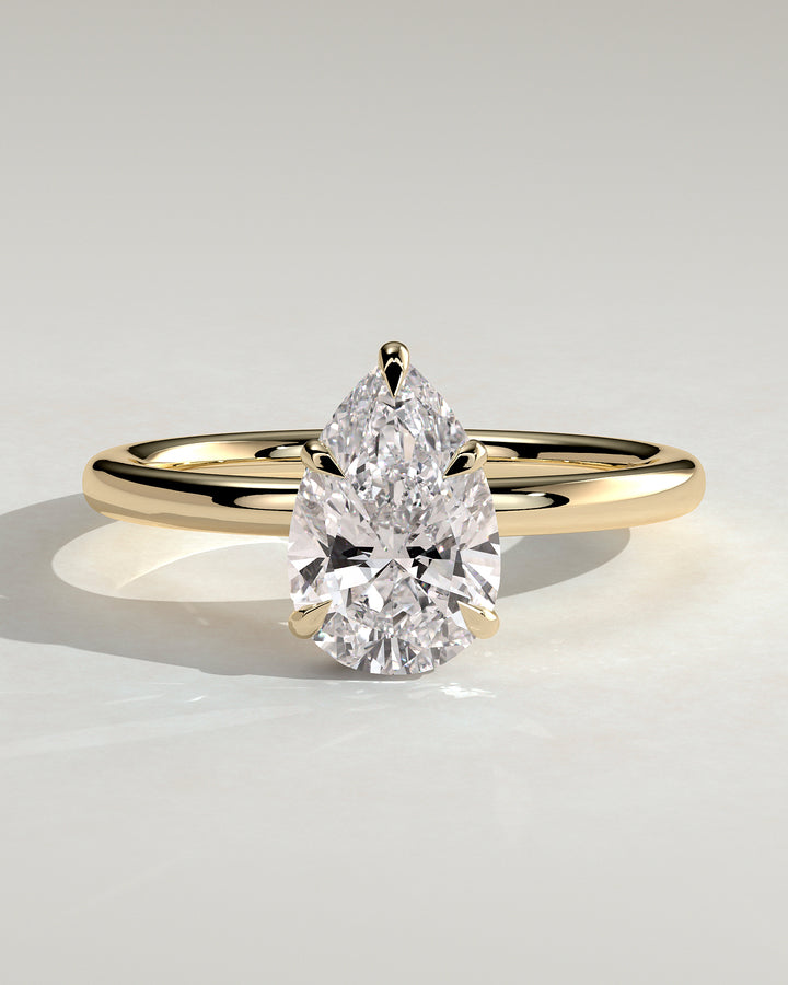 2ct Pear Hidden Halo IGI Certified CVD Diamond Solitaire Engagement Ring