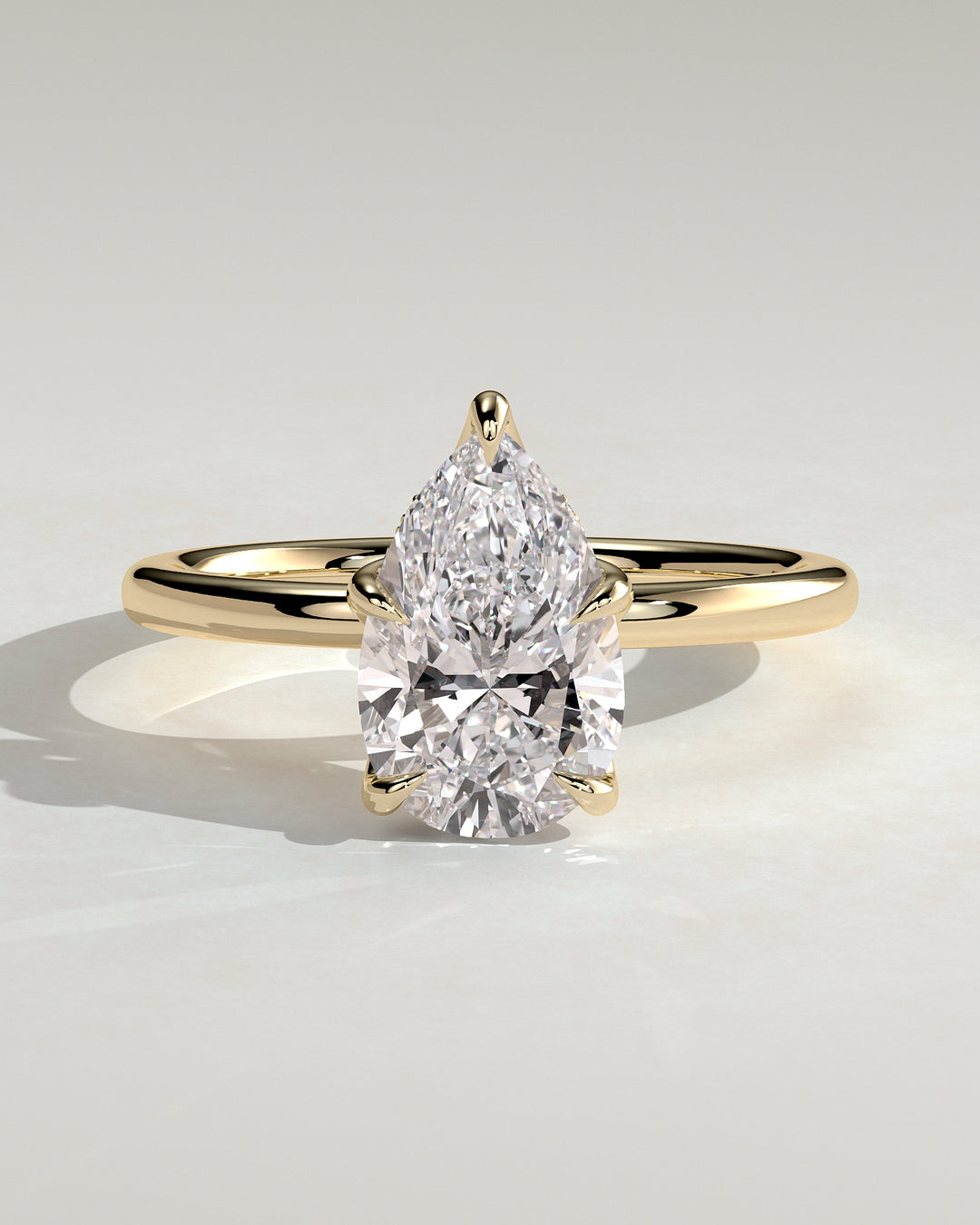 2ct Pear Solitaire with Petal Gallery and Accented Tiara Detail Engagement Ring