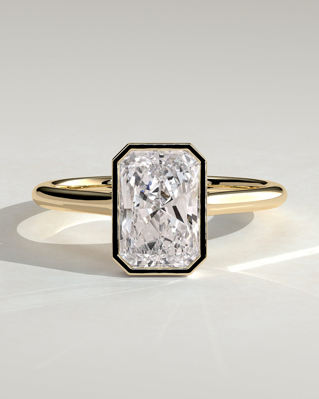 2ct Radiant Bezel IGI Certified CVD Open Cathedral High Setting Engagement Ring