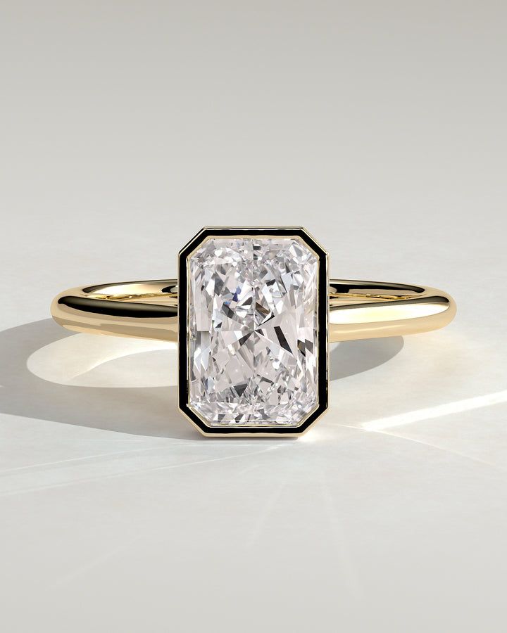 2ct Radiant Bezel IGI Certified CVD Open Cathedral High Setting Engagement Ring