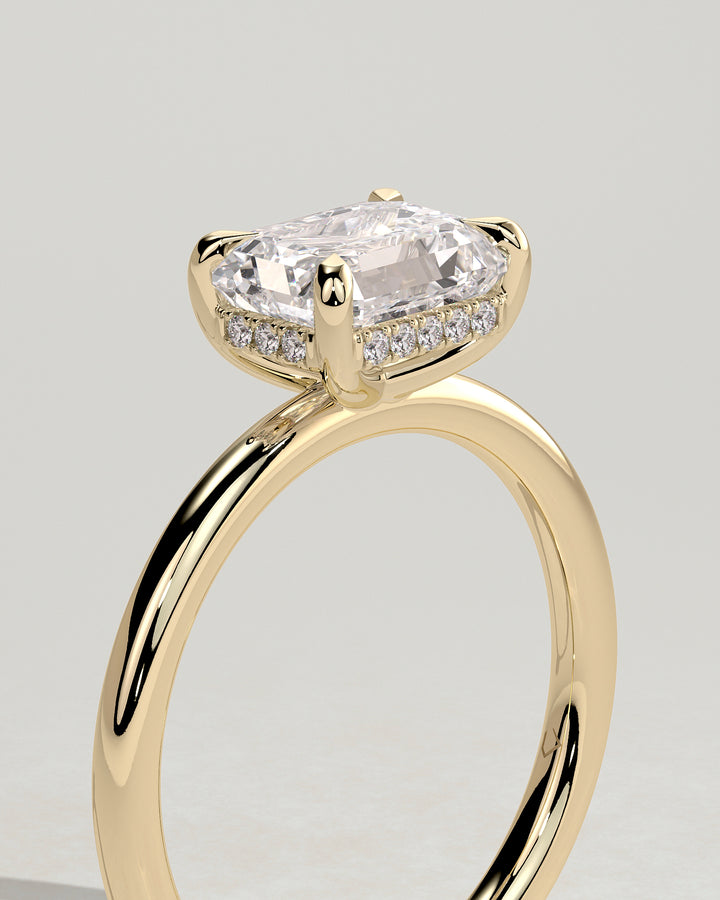 2ct east west emerald engagement ring