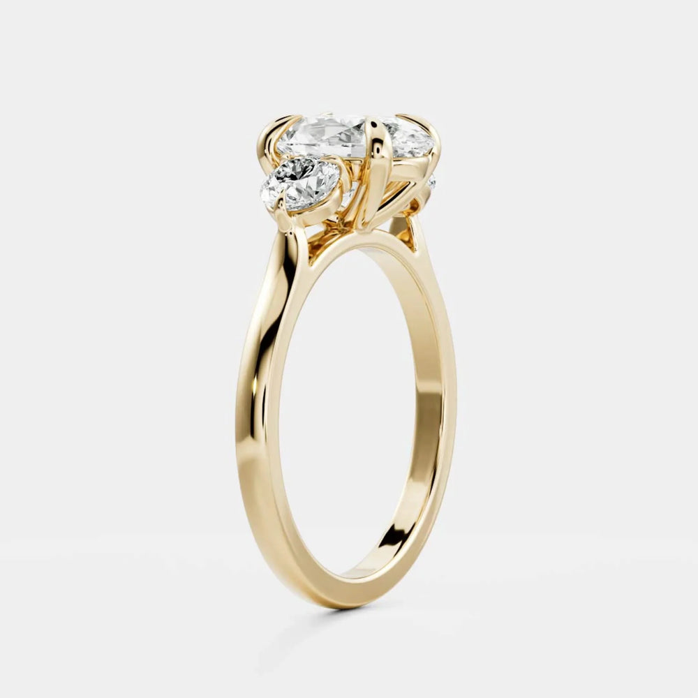 2 Carat Oval Soft Luxe Trilogy Ring