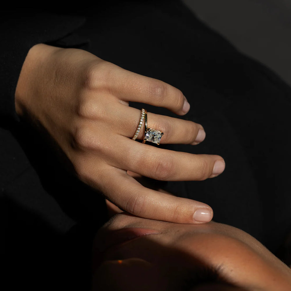 2 Carat Radiant Twin Band Spark Ring