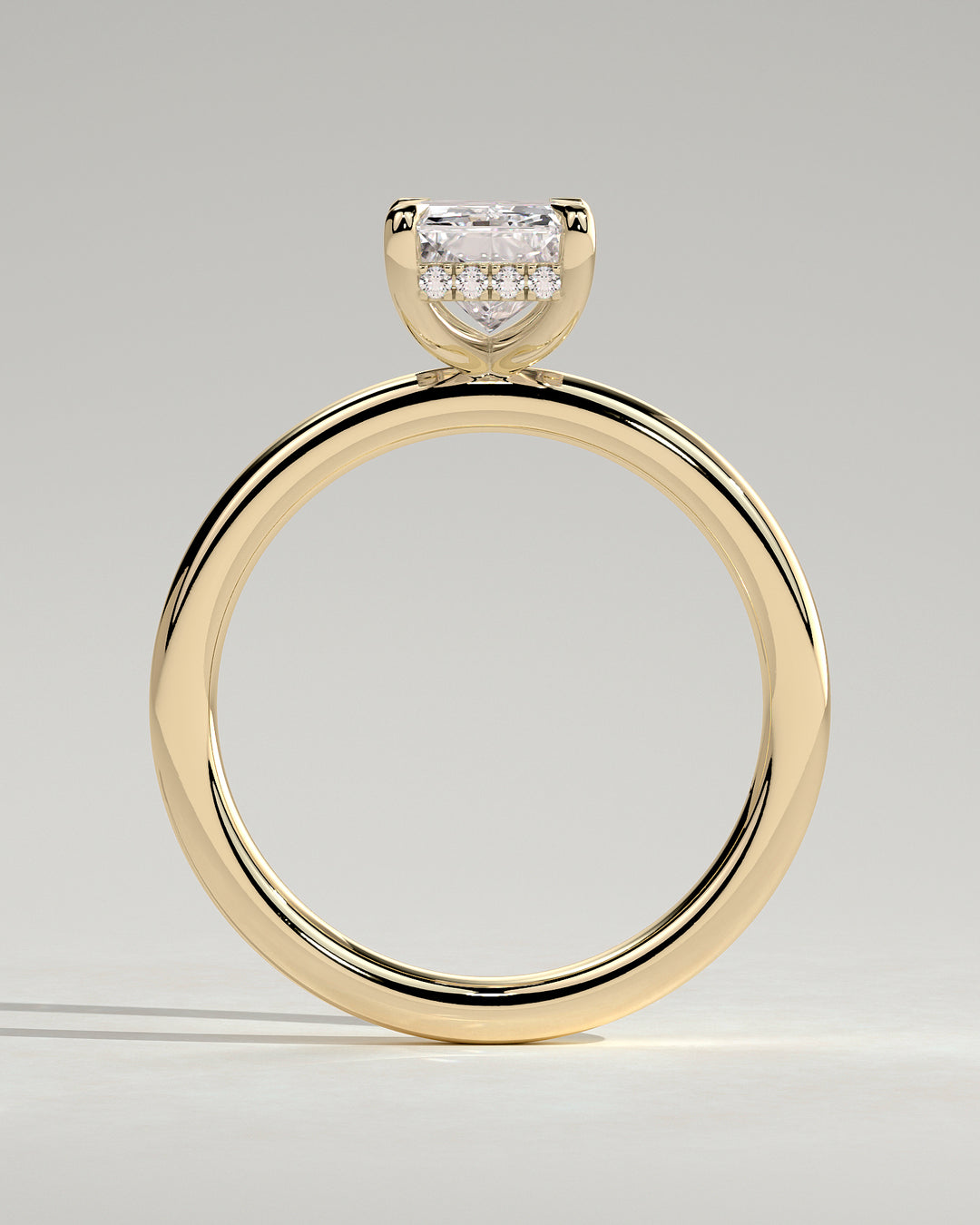 2ct radiant hidden halo engagement ring
