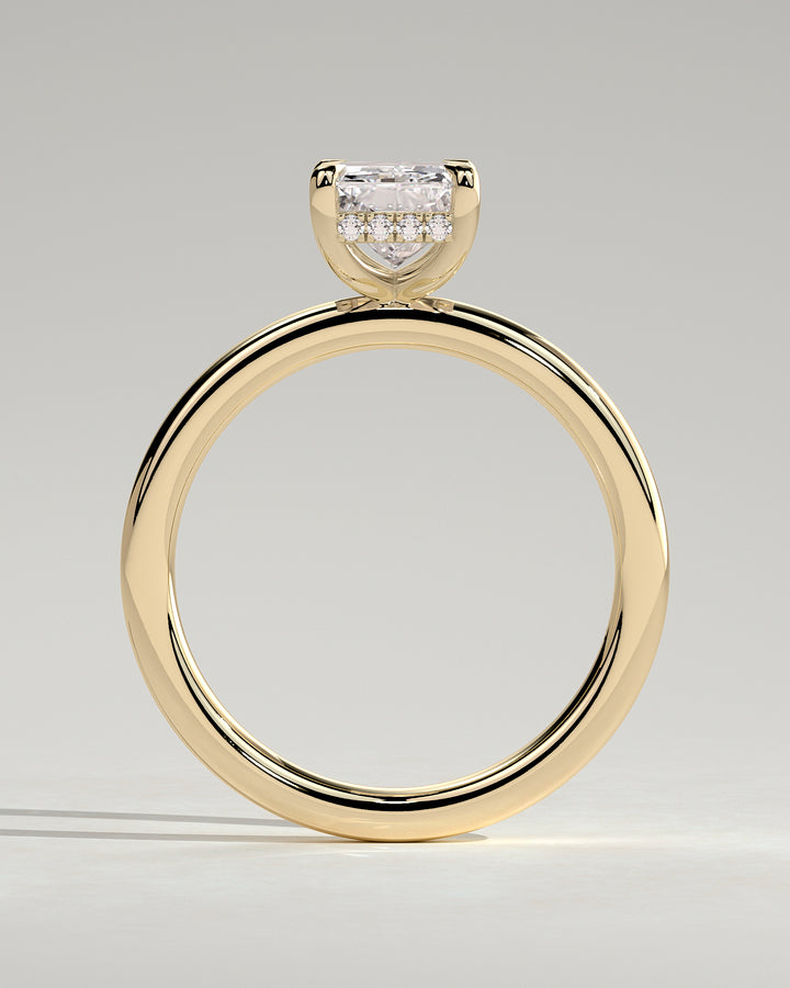 2ct radiant hidden halo engagement ring
