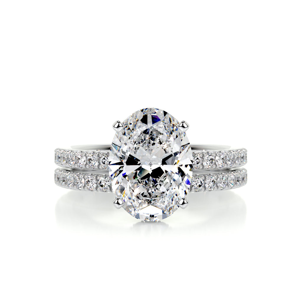Oval Hidden Halo Pavé Lab Diamond Bridal Set