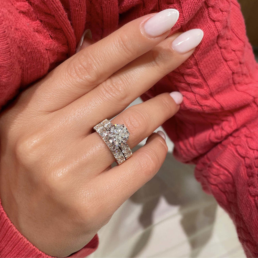 Round Lab Diamond Bridal Set
