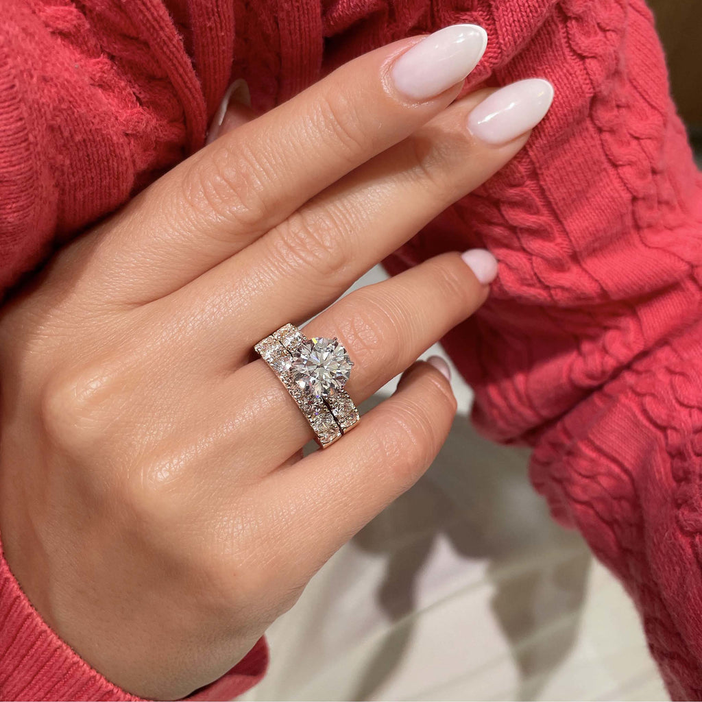 Round Lab Diamond Bridal Set