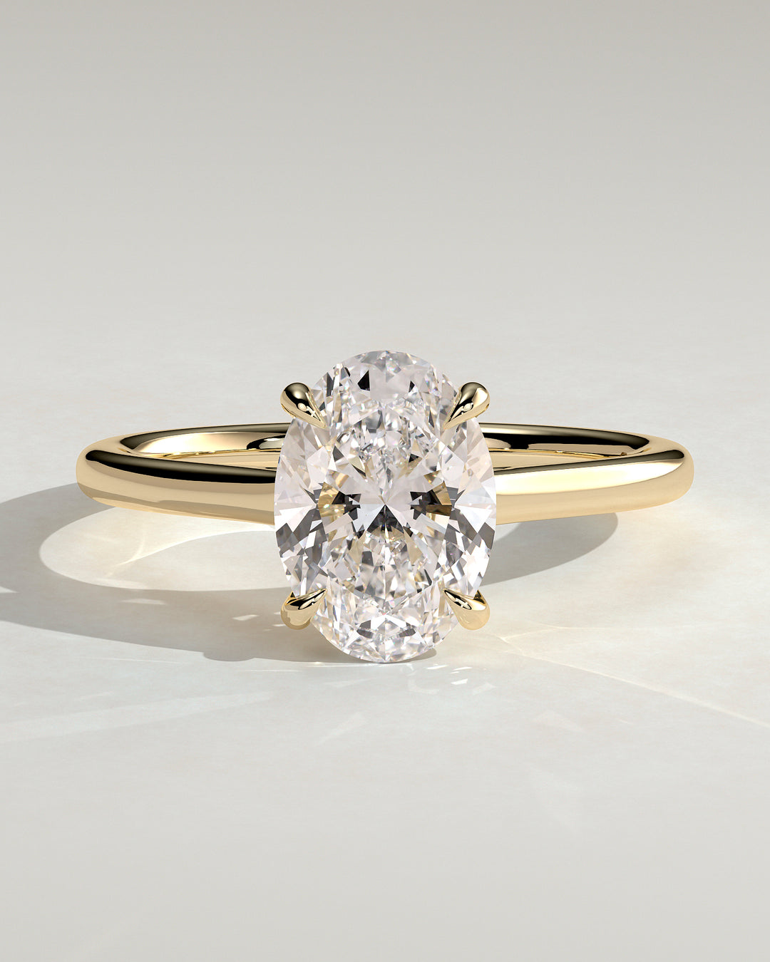 3.0ct Oval Solitaire E/VS1 Cathedral Setting Engagement Ring