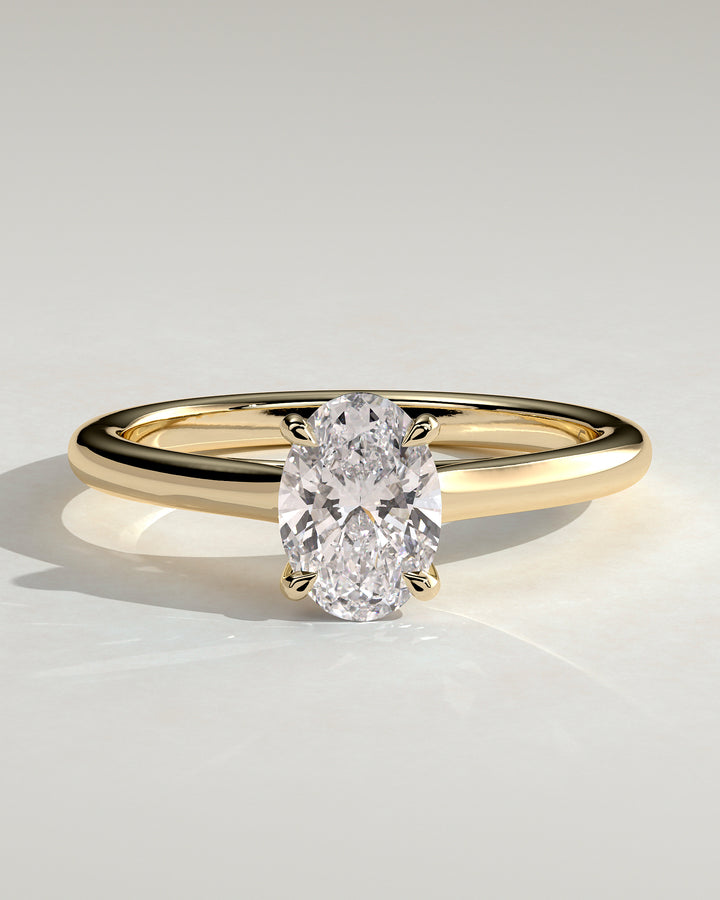3.0ct Oval Solitaire E/VSS2 Cathedral Setting Engagement Ring