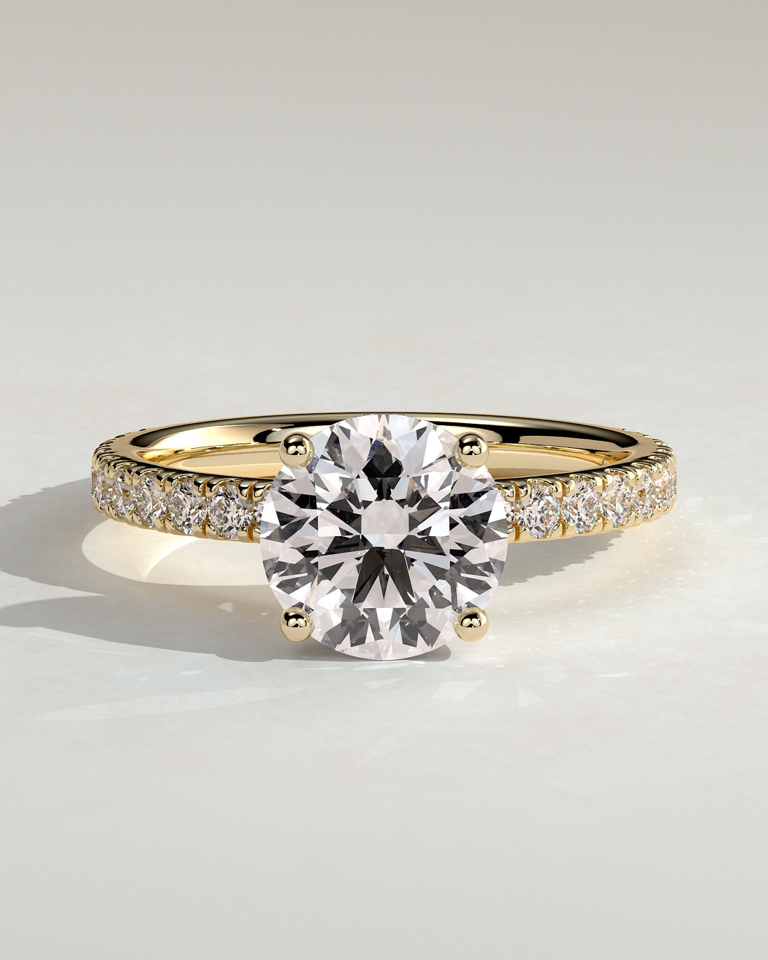 3.0ct Round Hidden Halo IGI Certified Diamond Pave Engagement Ring