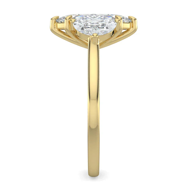 2.0CT Marquise Cut E/VS1 Lab Grown Diamond Three Stone Engagement Rings