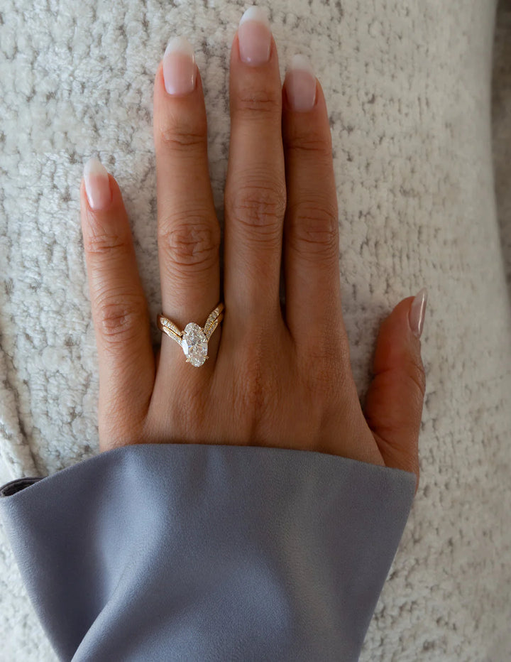 Oval lab grown diamond ring