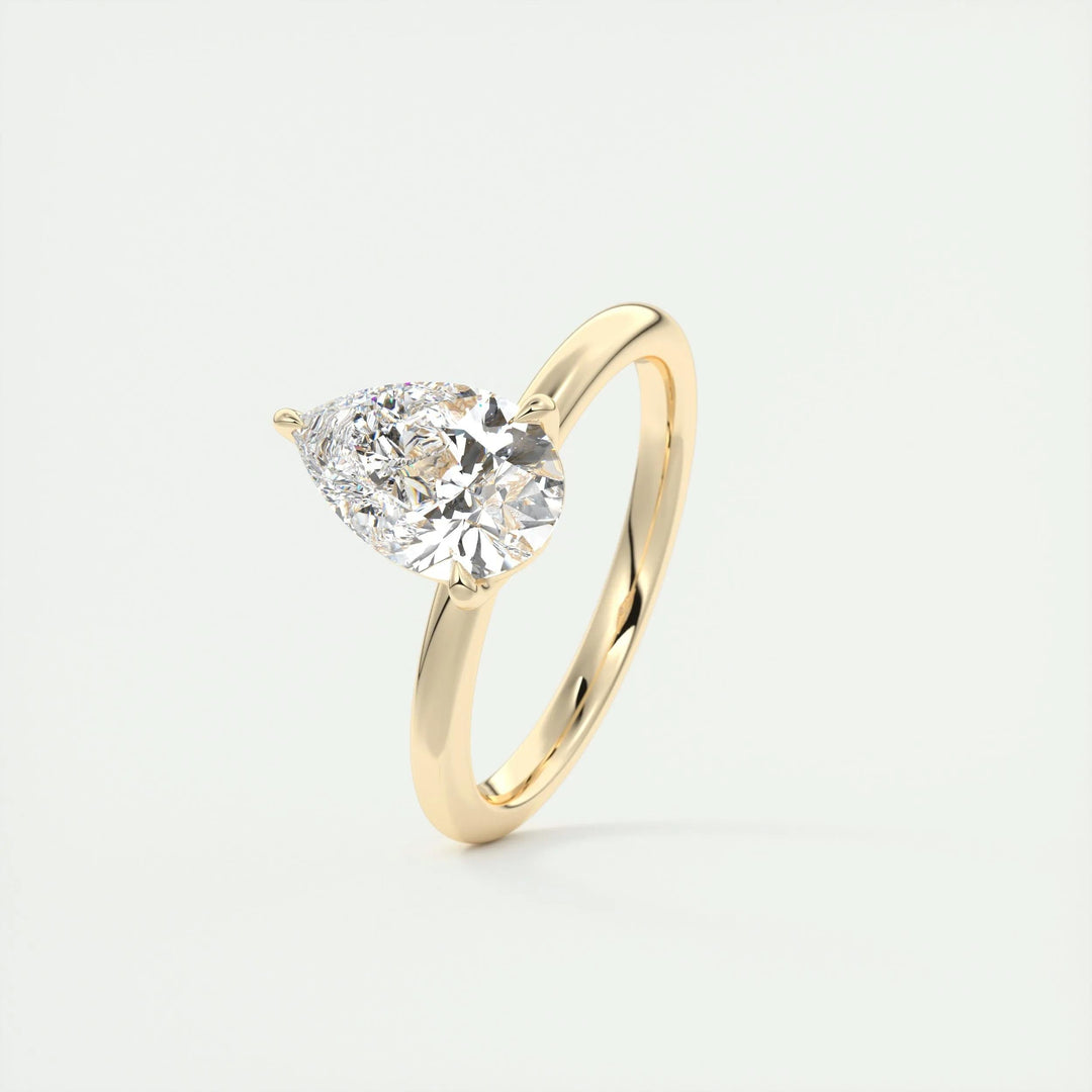 2ct Pear F- VS1 Diamond Solitaire Engagement Ring