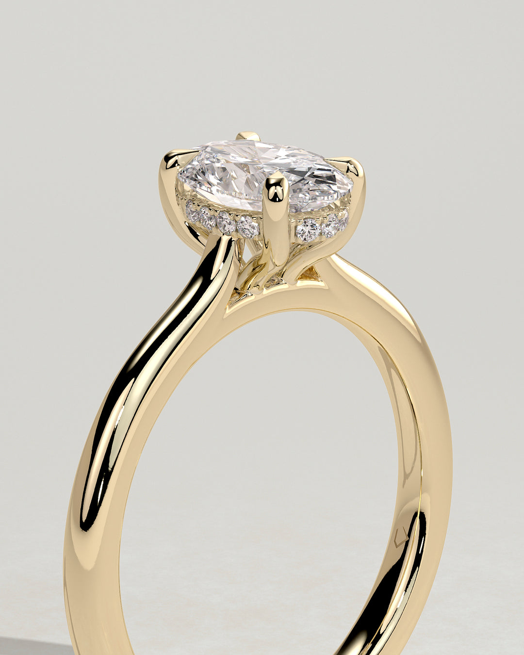 1.5ct Oval Hidden Halo IGI Certified Diamond Solitaire Engagement Ring