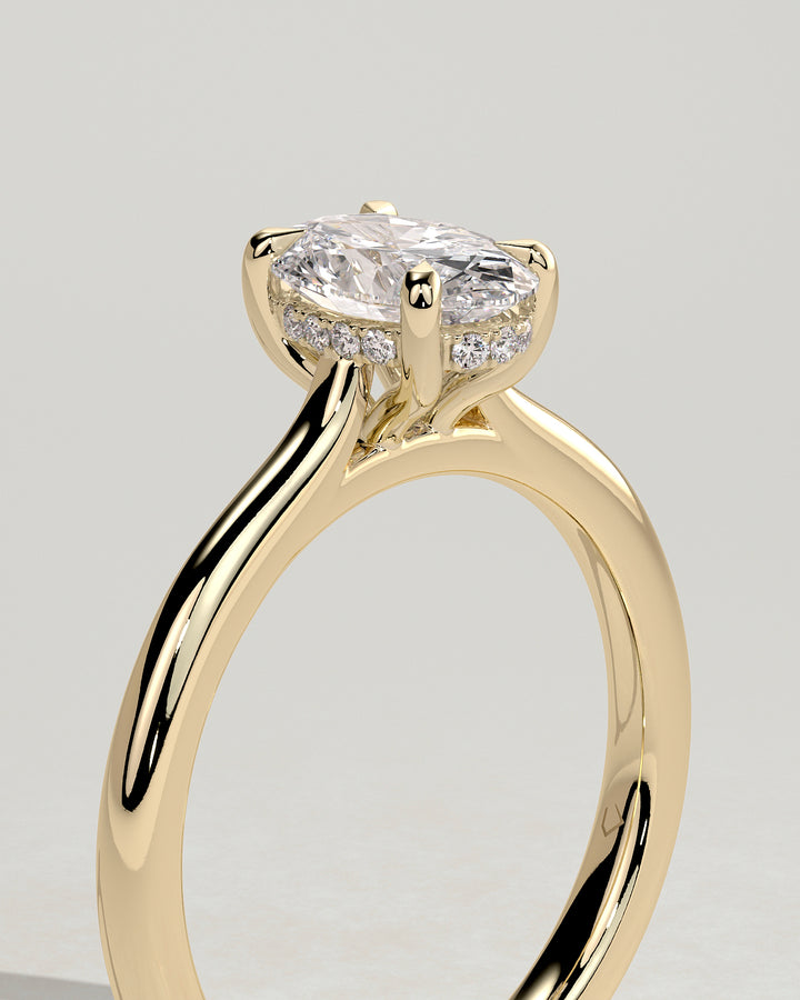 1.5ct Oval Hidden Halo IGI Certified Diamond Solitaire Engagement Ring