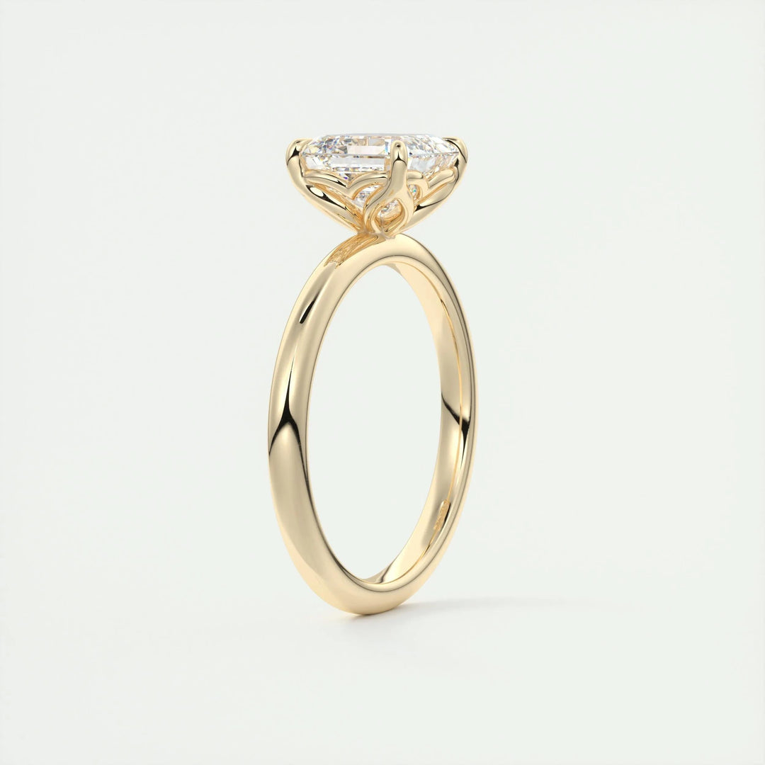 2ct Asscher F- VS1 Diamond Solitaire Engagement Ring