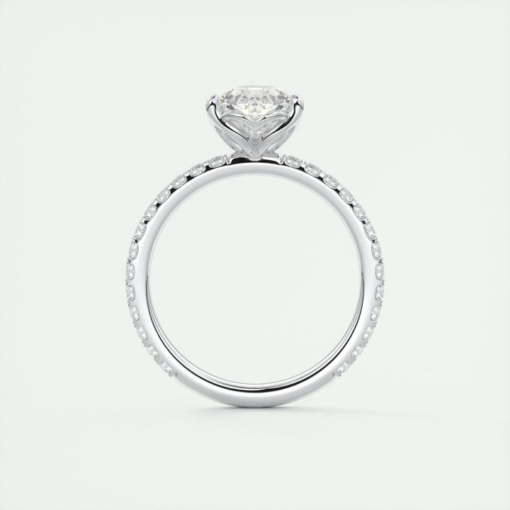 2ct Pear F- VS1 Diamond Pave Engagement Ring