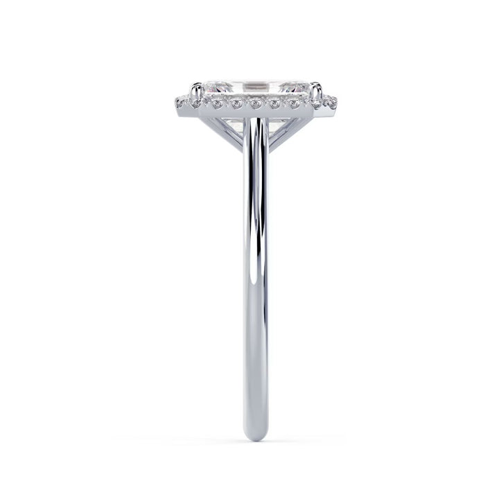 1.50CT Emerald Cut E/VS1 Lab Grown Diamond Halo Solitaire Engagement Ring