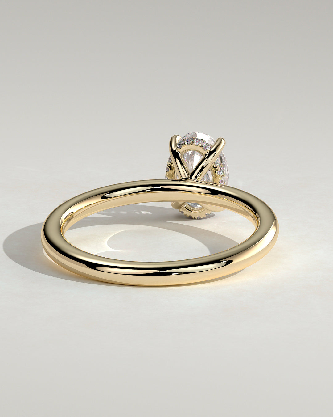1.0ct Oval Hidden Halo IGI Certified Lab Grown Diamond Solitaire Engagement Ring