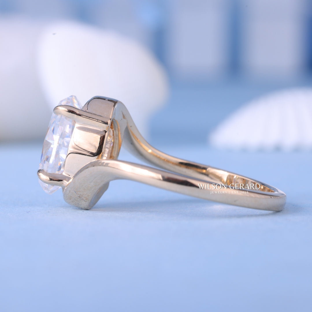 1.50CT Oval E/VS1 Lab Grown Diamond Tension Style Timeless Engagement Rings