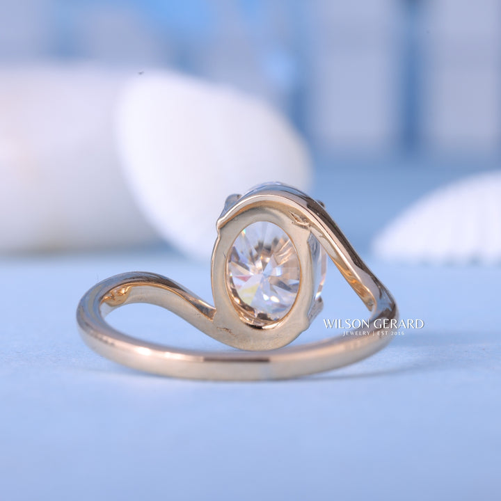 1.50CT Oval E/VS1 Lab Grown Diamond Tension Style Timeless Engagement Rings