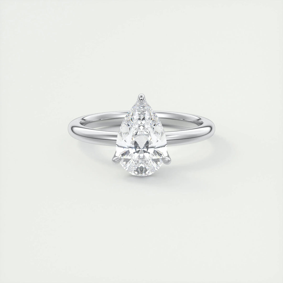 2ct Pear F- VS1 Diamond Solitaire Engagement Ring