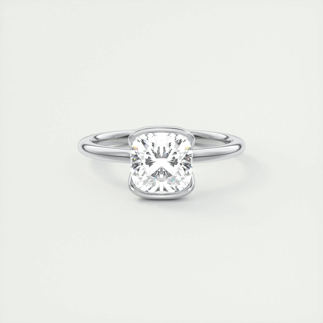 2ct Cushion Cut F- VS1 Lab Grown Diamond Solitaire Engagement Ring