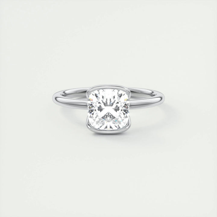 2ct Cushion Cut F- VS1 Lab Grown Diamond Solitaire Engagement Ring