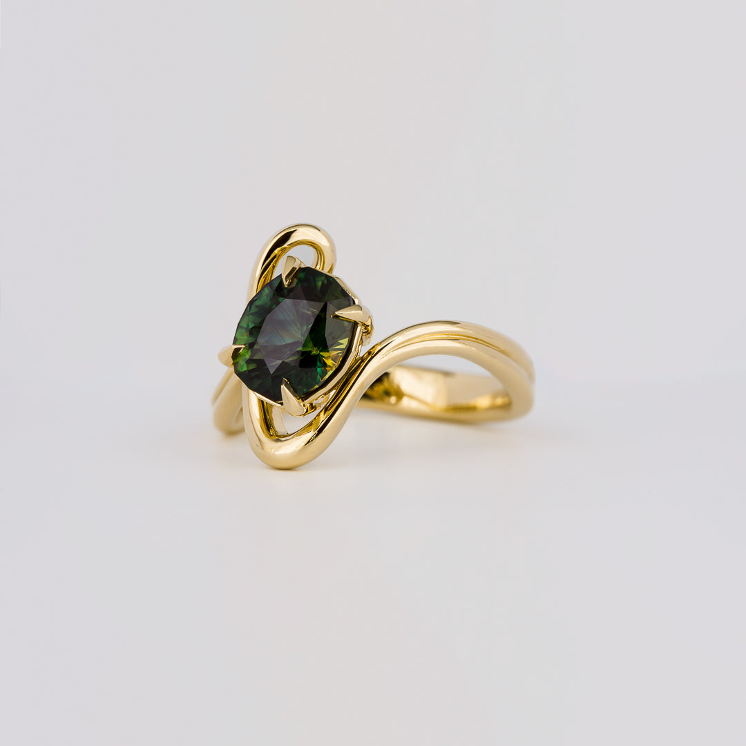 oval green diamond engagement ring unique antique bridal ring