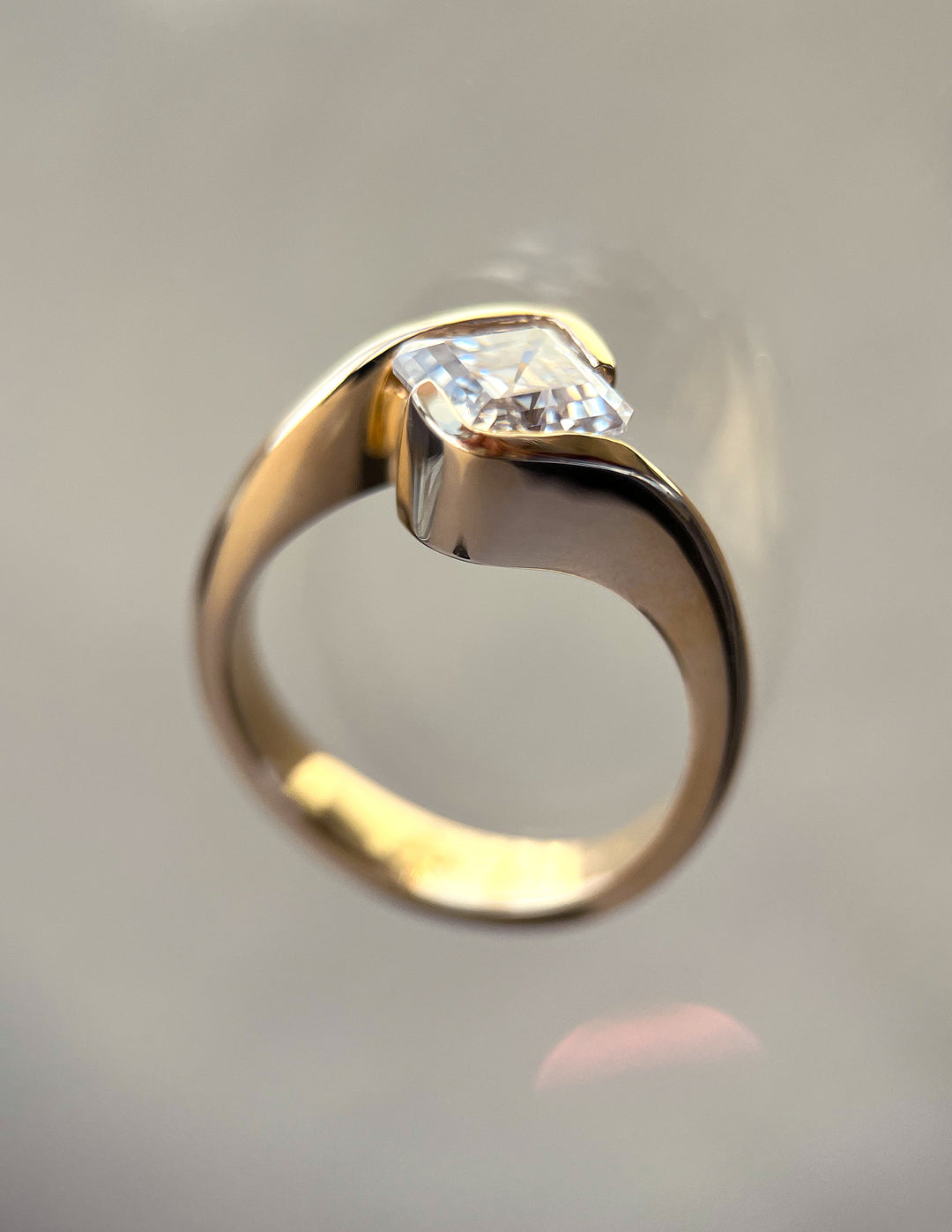 1.0CT-2.0CT Asscher Cut Lab Grown Diamond Rapture Engagement Ring