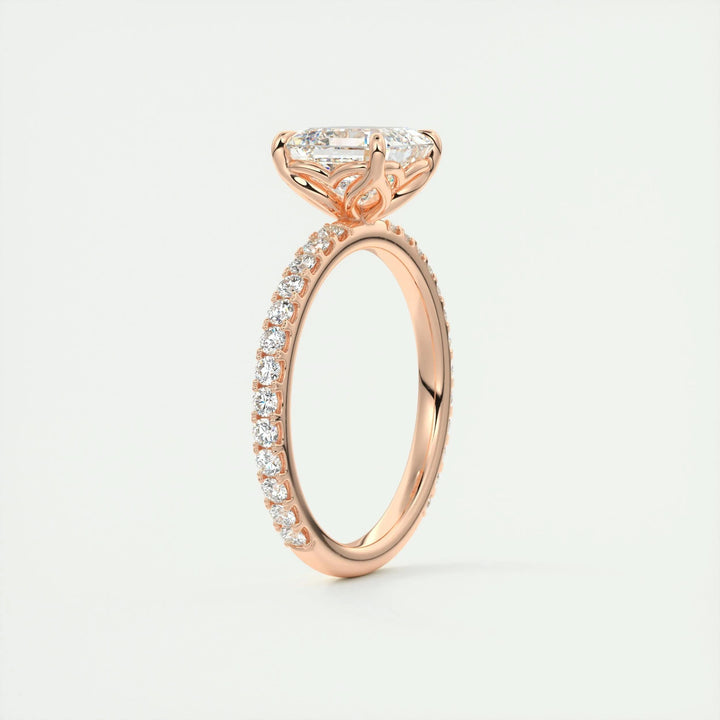 vintage asscher cut engagement ring lab diamond USA