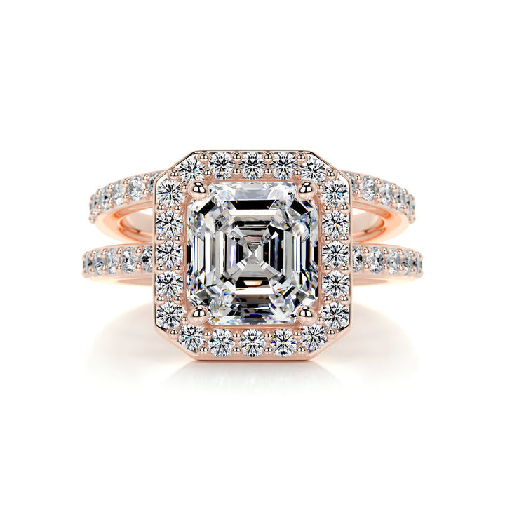 Lab Grown Asscher Diamond Bridal Set