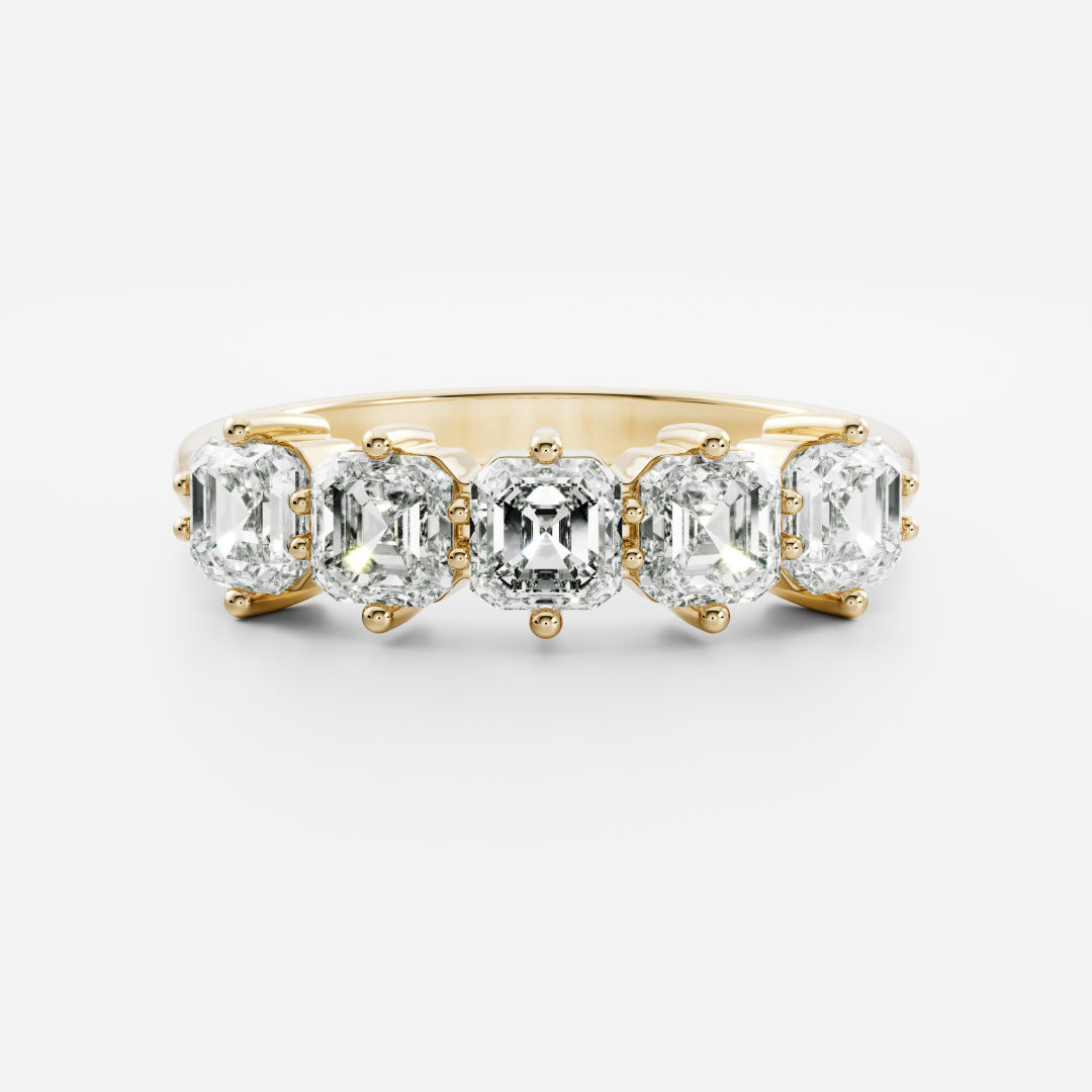 Asscher Cut Lab Grown Diamond Wedding Band