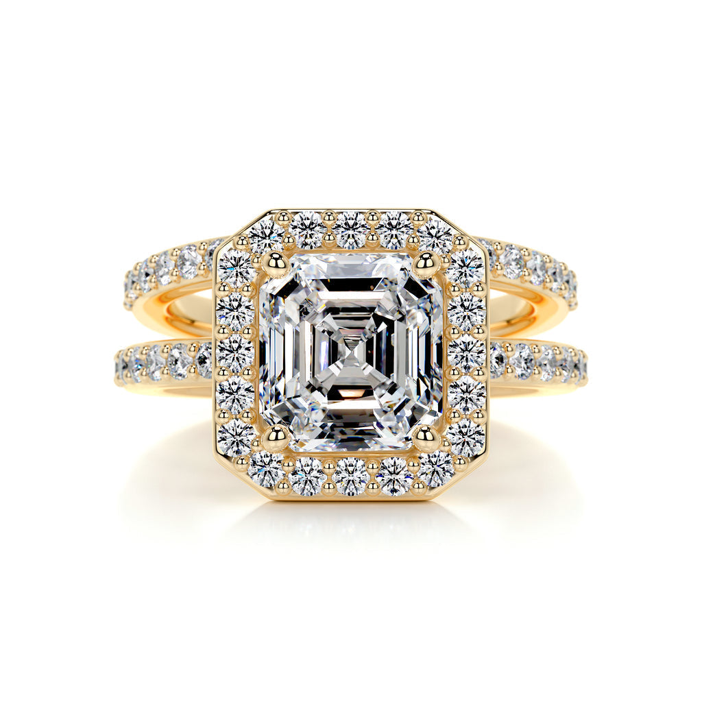 Asscher Diamond Ring With Wedding Band