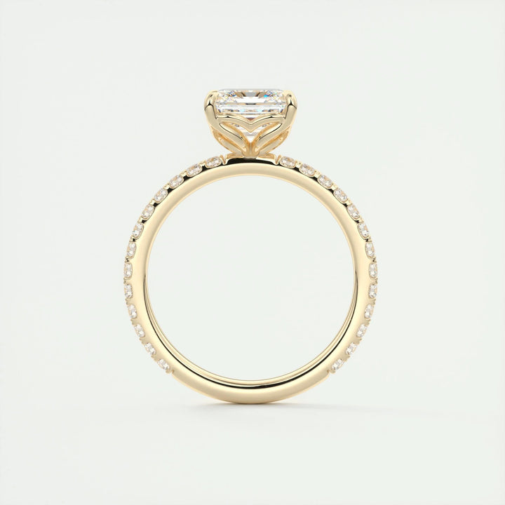 asscher diamond pavé engagement ring 2ct USA